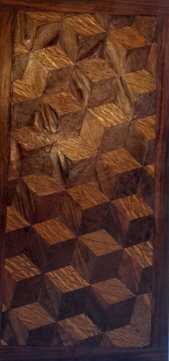 Tableau en perspective ( marqueterie ) 雕塑, 15.8x7.9 in