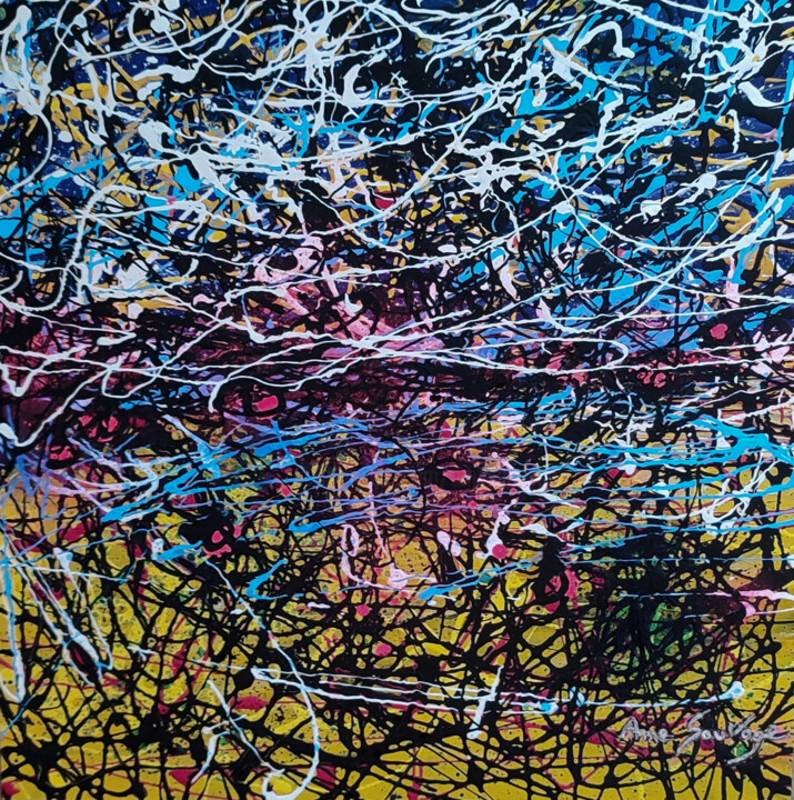Peinture intitulée "Mental - tableau ab…" par Âme Sauvage, Œuvre d'art originale, Acrylique Monté sur Autre panneau rigide