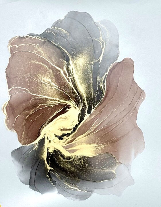 ABSTRACT FLOWER BROWN Картина, 19,7x15,8 in