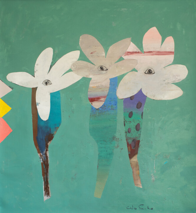 The Three Flowers II 绘画, 51.2x47.2 in
