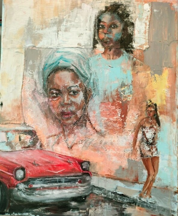RUE DE CUBA 绘画, 39.4x31.9 in