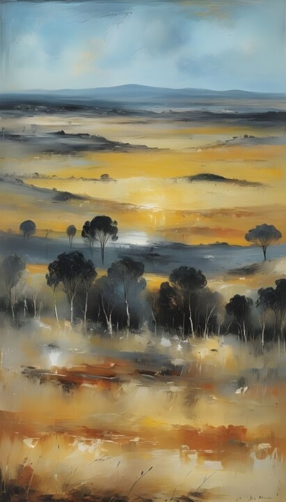 Digital Arts titled "Landscape (Savanna)" by Kyozai, Original Artwork, AI generated image