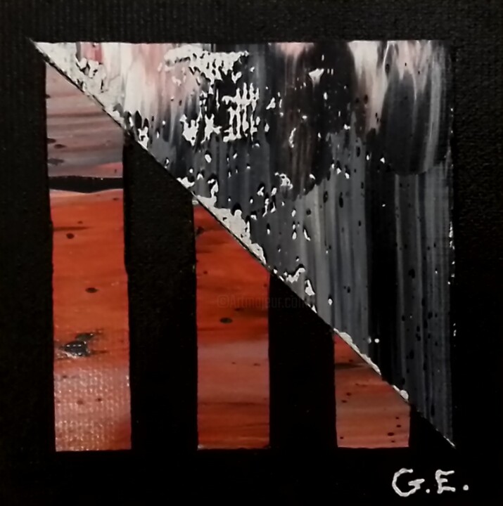 Abstraite 9 Collages, 3,9x3,9 in
