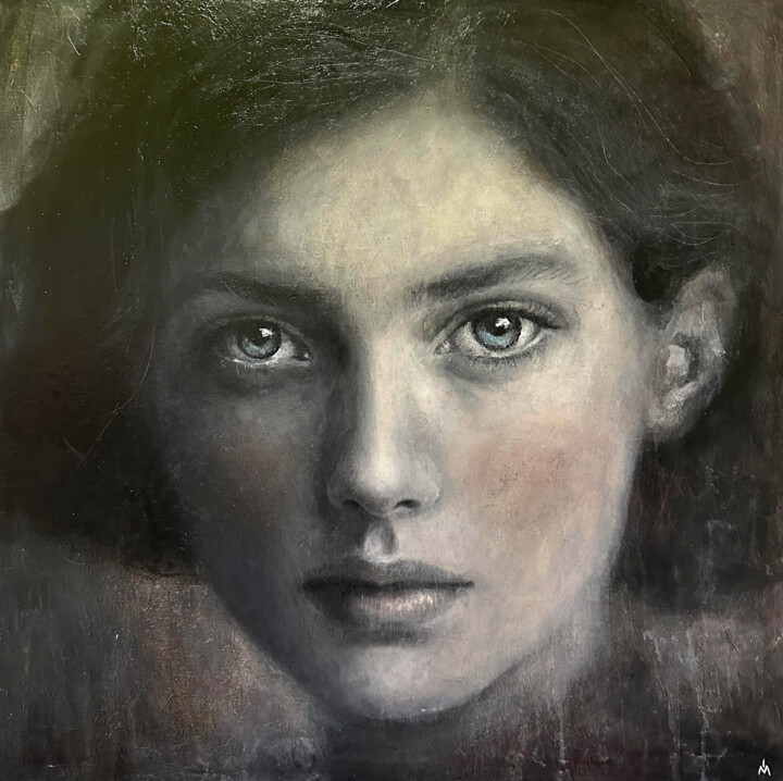 Painting titled "History" by Margarita Ivanova, Original Artwork, Oil Mounted on Wood Stretcher frame