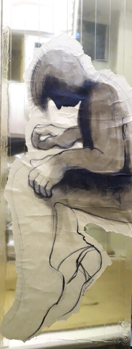 Féminicide 1 Grand format 绘画, 79.5x25.6 in