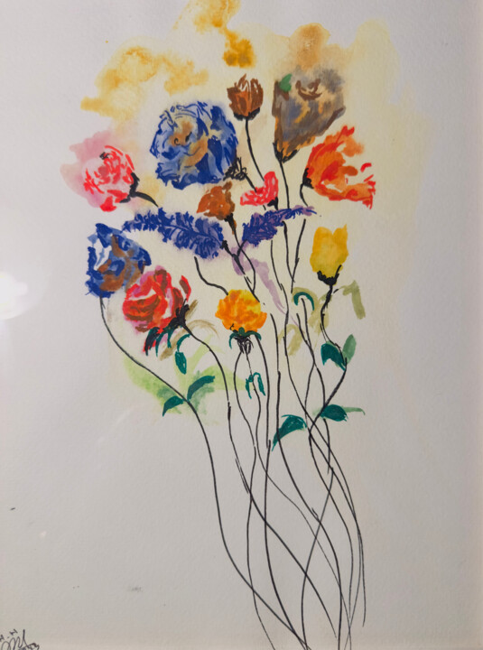 Dancing Petals 绘画, 11.8x7.9 in