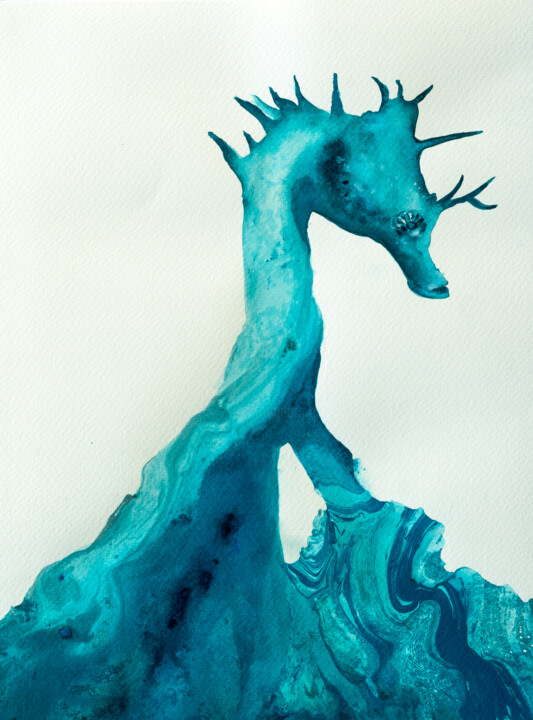 Caballito de mar 绘画, 15x11 in