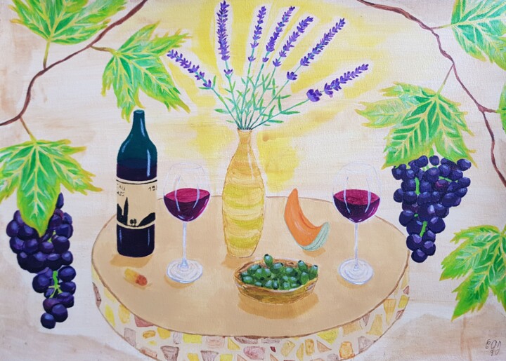 Peinture intitulée "Pause en Provence (…" par Cgd, Œuvre d'art originale, Acrylique