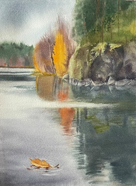 Water surface Painting, 12.2x9.1 in