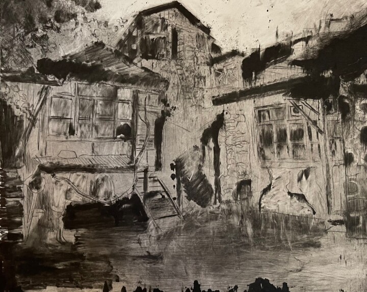 Prenten & gravures getiteld "Kond" door Hakob Halajyan, Origineel Kunstwerk, Grafiet