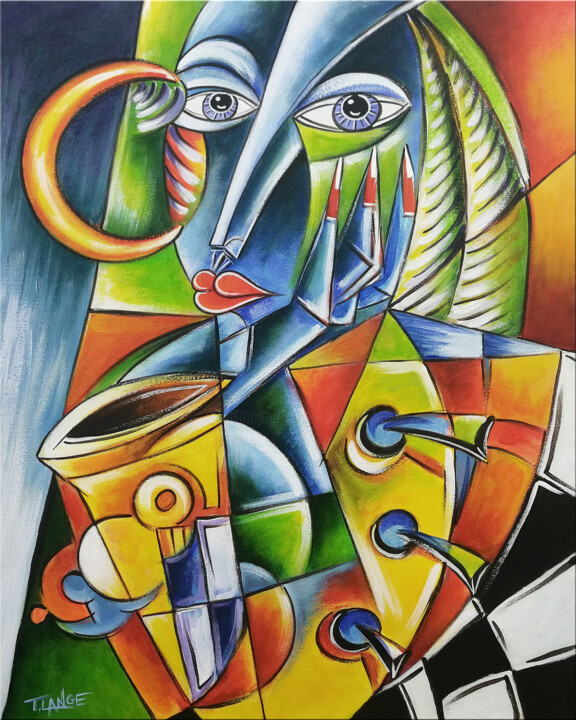 Musical Woman #297 Pittura, 19,7x15,8 in