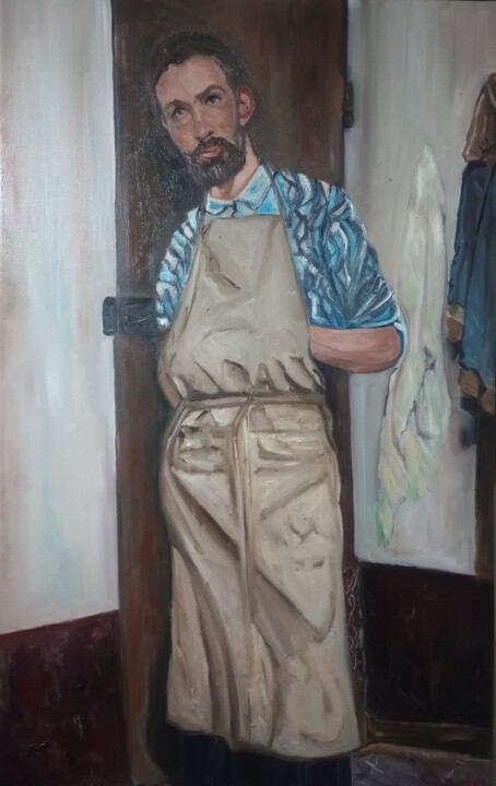Young Brancusi in Paris 绘画, 31.5x19.7 in
