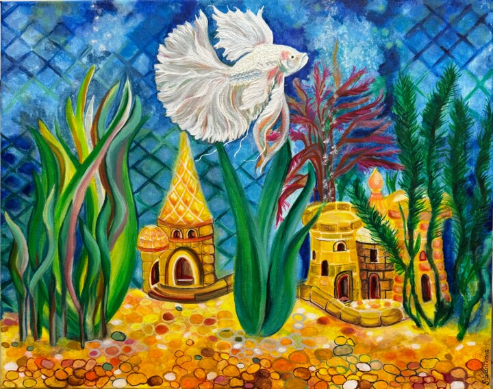 Snow White fish in the castle Tablo, 15,8x19,7 in