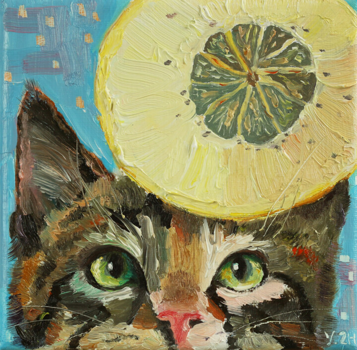 绘画 标题为“Grapefruit” 由Ying Zhang, 原创艺术品, 油 安装在木质担架架上