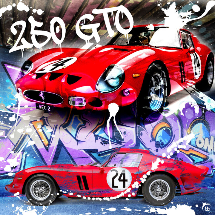 250 GTO Arte digitale, 43,3x43,3 in