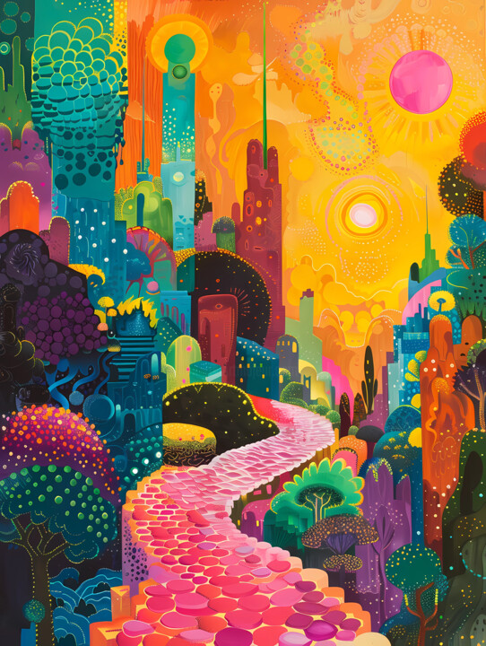 Digital Arts titled "Path to Eden" by Claire Step, Original Artwork, Digital Painting