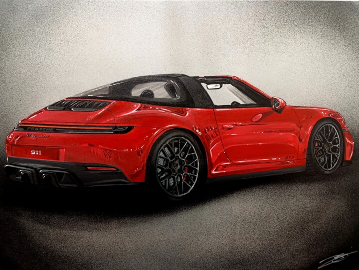 Peinture intitulée "Porsche Targa 2025" par Kevin Bardin, Œuvre d'art originale, Acrylique Monté sur Châssis en bois