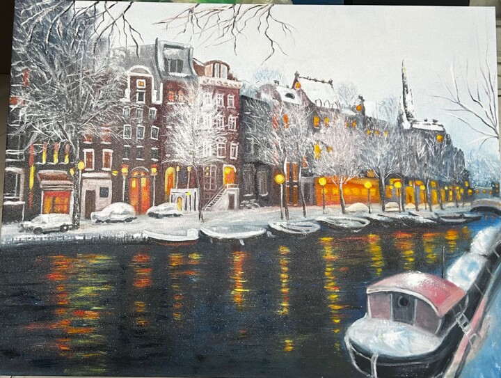 Winter Amsterdam Pittura, 23,6x31,5 in
