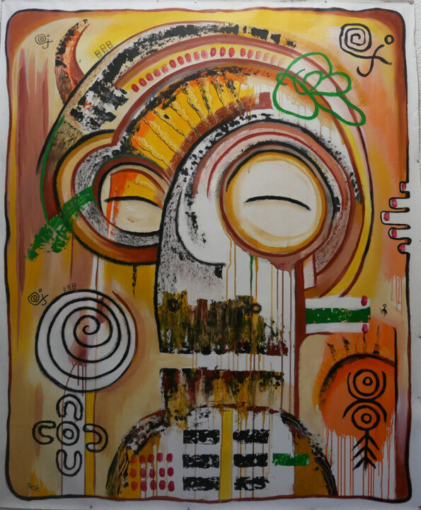 Art Primitif Contemporain 1 绘画, 51.2x39.4 in