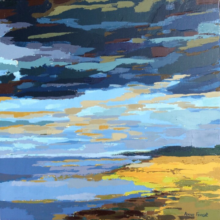 L'orage sur la plage 绘画, 19.7x19.7 in