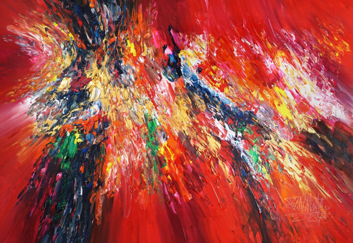 Pittura intitolato "Daydream In Red And…" da Peter Nottrott, Opera d'arte originale, Acrilico