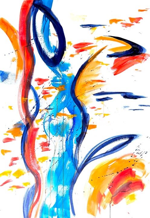 Time Islands XXIV 绘画, 43.3x29.5 in