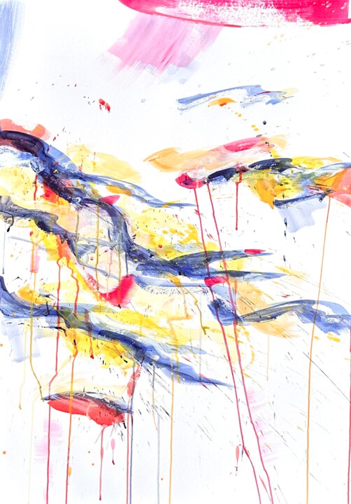 Time Islands XXVII 绘画, 39.4x27.6 in