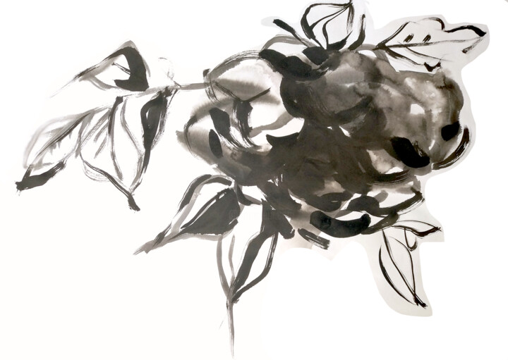 图画 标题为“Florals 8” 由Elena Afanaseva, 原创艺术品, 墨