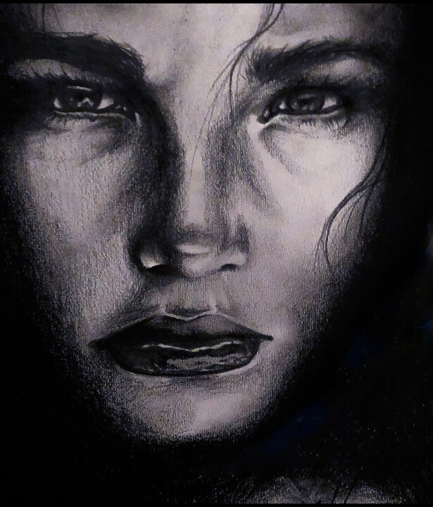 Drawing titled "Dessin sur papier" by Laury-Anne Morel, Original Artwork, Pencil