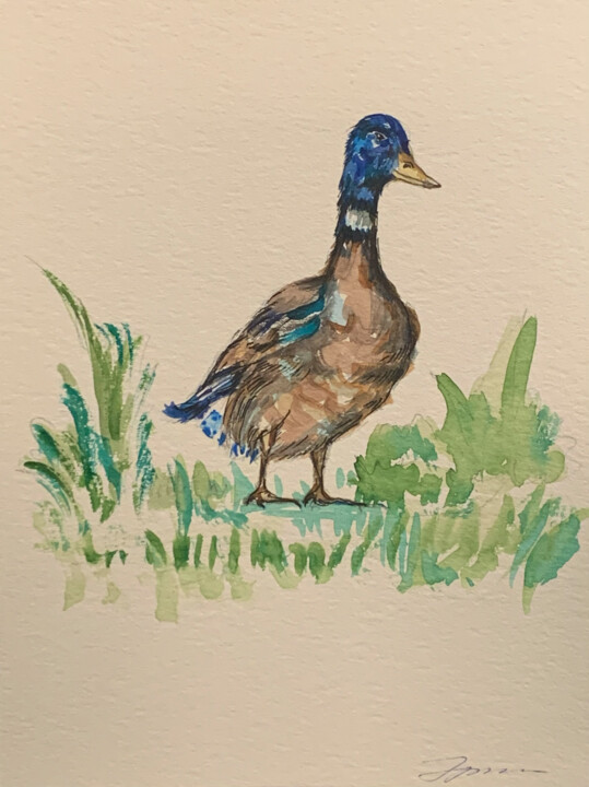 Duck 绘画, 7.5x5.7 in