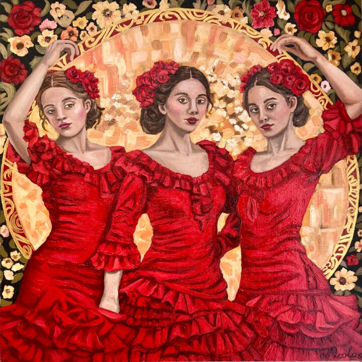 Pintura titulada "“Dolche Rubino: Fla…" por Pintor Nicolas, Obra de arte original, Oleo