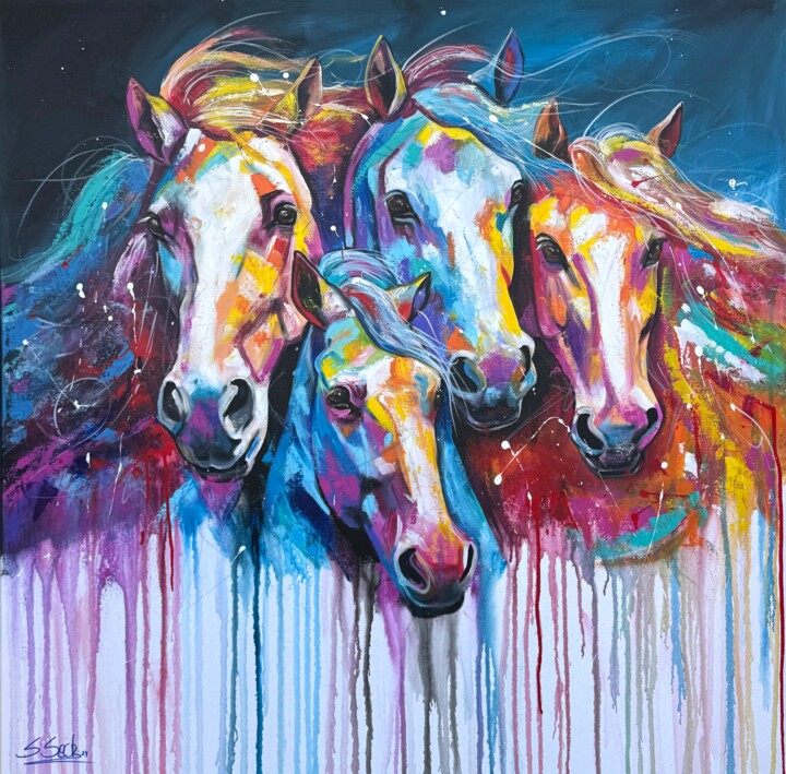 colorful power 绘画, 43.3x43.3 in