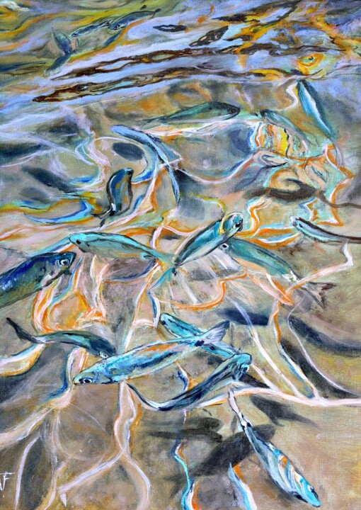 Pesciolini. 绘画, 15.8x11.8 in