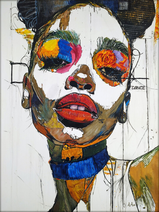 Painting titled "Dance of Colors" by Alexander Aksyonov, Original Artwork, Acrylic Mounted on Wood Stretcher frame