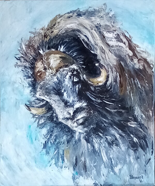 Boeuf musqué 绘画, 23.6x19.7 in