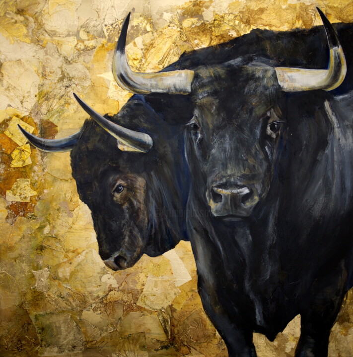 Dos Toros 绘画, 47.2x47.2 in