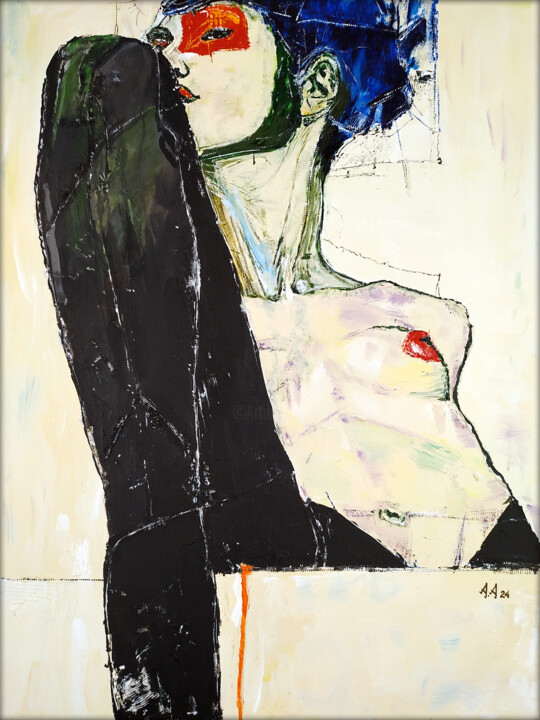 Behind the Mask 绘画, 23.6x17.7 in