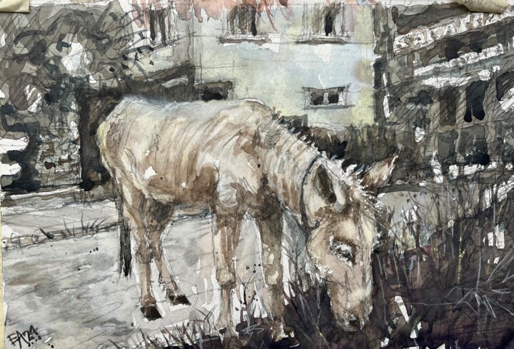 La petite ânesse 绘画, 8.7x13.4 in