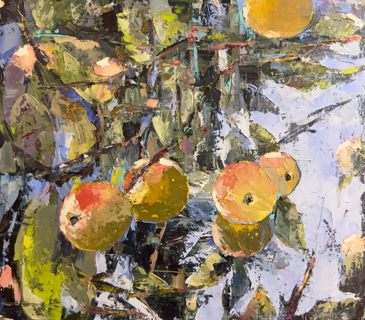 Apple Orchard: Living Still Life 绘画, 13.8x15.8 in