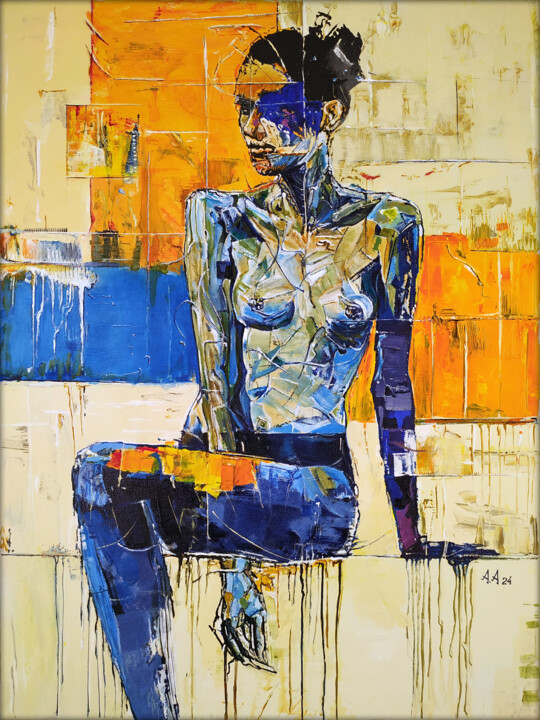 Orange Intonation 绘画, 23.6x17.7 in
