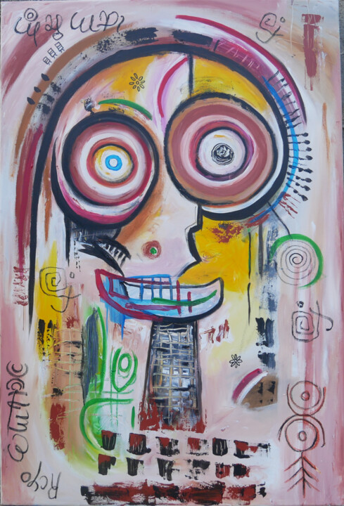 Primitif contemporain 161124 néo expressionnisme 绘画, 35.4x23.6 in