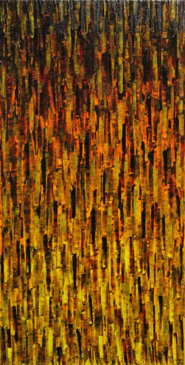Peinture intitulée "Matrice en flamme" par Jonathan Pradillon, Œuvre d'art originale, Acrylique Monté sur Châssis en bois