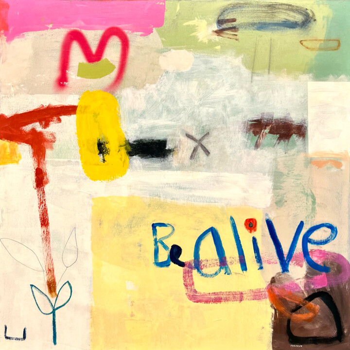 Painting titled "Paula" by Joejene C. Santos, Original Artwork, Acrylic Mounted on Wood Stretcher frame