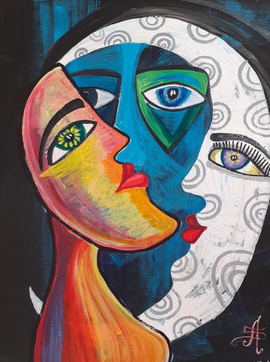 Peinture intitulée "Dans ton regard il…" par Aurélie Sarrazin, Œuvre d'art originale, Acrylique