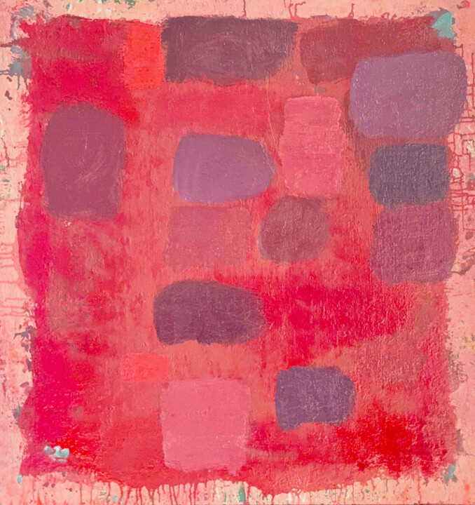 Malarstwo zatytułowany „Mauvy Reds” autorstwa Roberto Romei Rotondo, Oryginalna praca, Olej Zamontowany na Drewniana rama no…