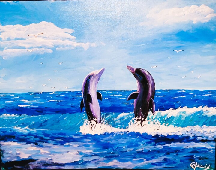 Le Bal (ou la danse) des Dauphins 绘画, 27.6x35.4 in