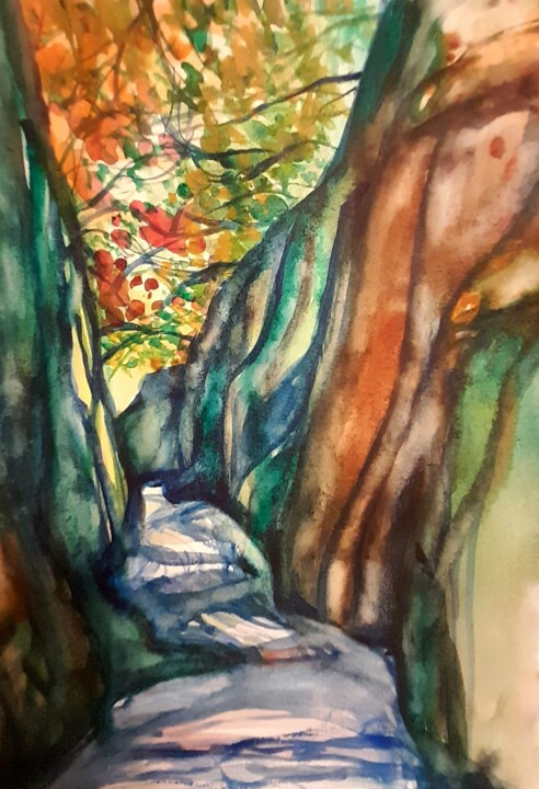 mountain river 绘画, 16.5x11.7 in