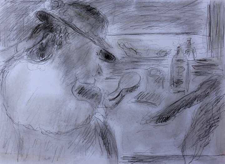 Painting titled "D'après Degas Femme…" by Jean Mirre, Original Artwork, Oil