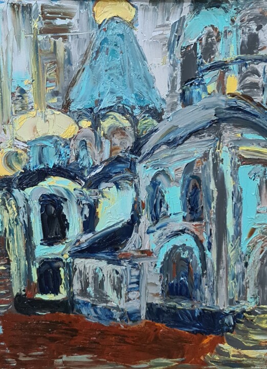 Old church 绘画, 15.8x11.8 in