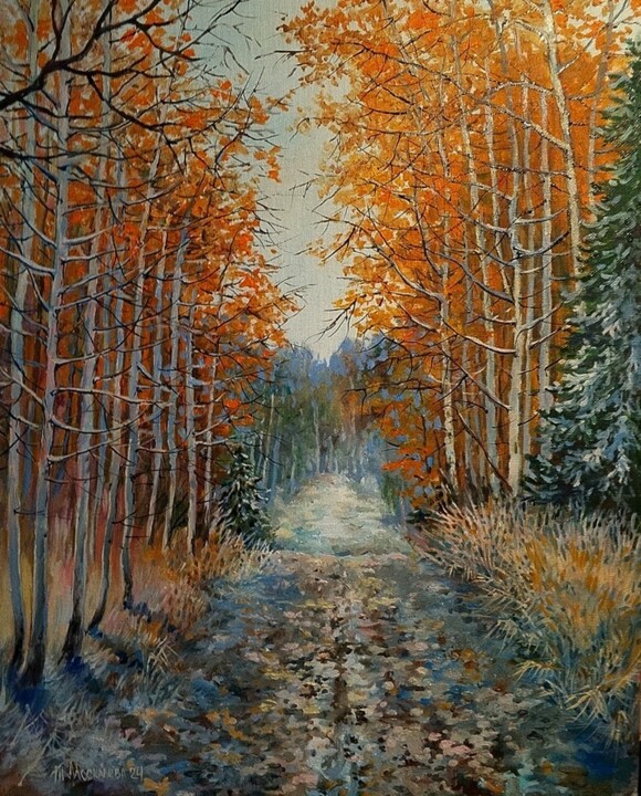 Painting titled "Межсезонье" by Tatiana Moskaleva, Original Artwork, Oil